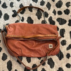 AS98 bag in rusty red color with leather and chain straps